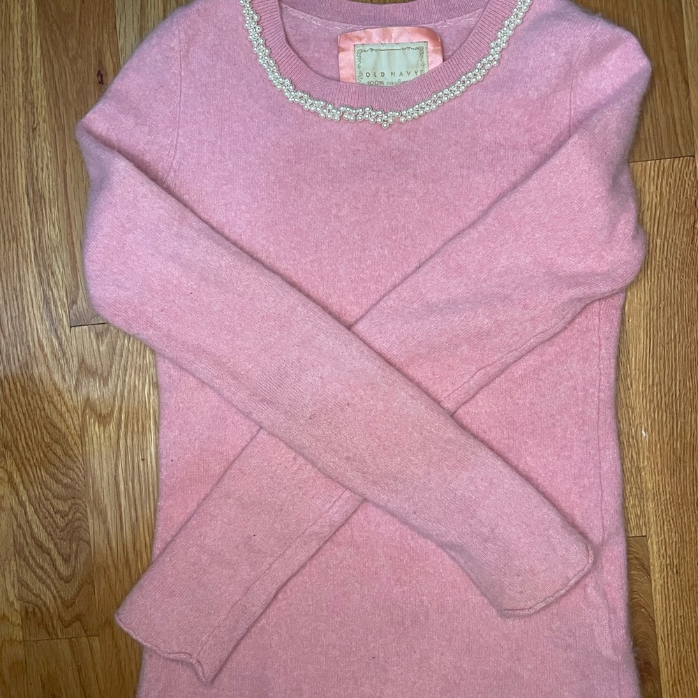 Vintage Old Navy Pink Pearl Sweater